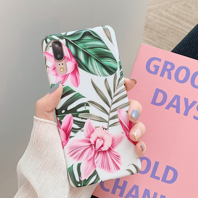 Flower Banana Leaf Cases Huawei P20 P30 Pro Lite Mate 20 Lite