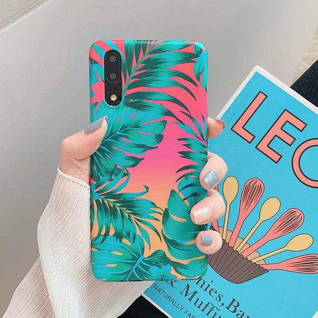 Flower Banana Leaf Cases Huawei P20 P30 Pro Lite Mate 20 Lite