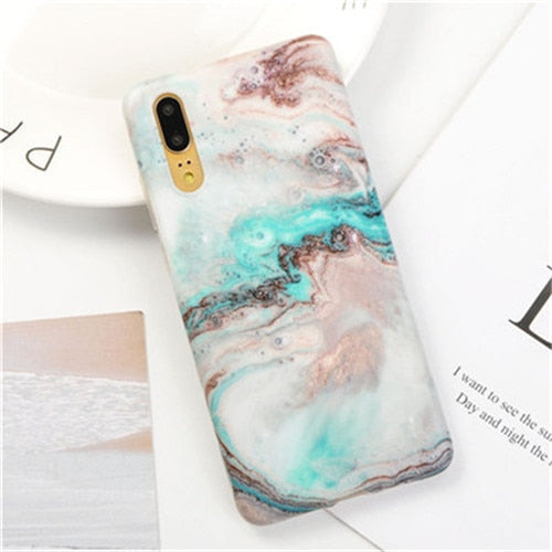 Gradient Marble Phone Case For Huawei Mate 20 lite P20 P30 Pro