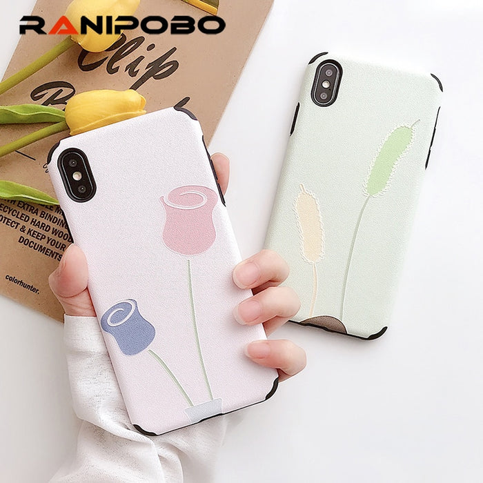 Emboss Flower  Cases iPhone X XS XS Max XR 6 6S 7 8 Plus