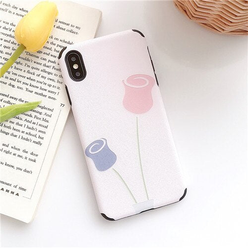 Emboss Flower  Cases iPhone X XS XS Max XR 6 6S 7 8 Plus