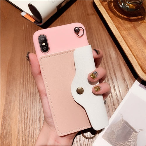 Candy Color Wallet Case iPhone X XS XS Max XR 6 6S 7 8 Plus