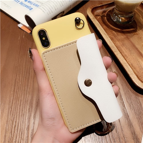 Candy Color Wallet Case iPhone X XS XS Max XR 6 6S 7 8 Plus