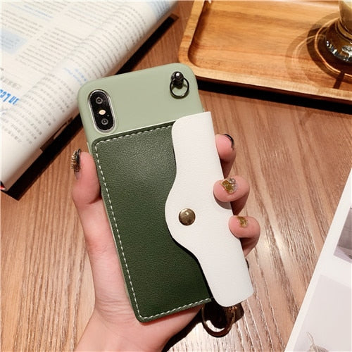 Candy Color Wallet Case iPhone X XS XS Max XR 6 6S 7 8 Plus