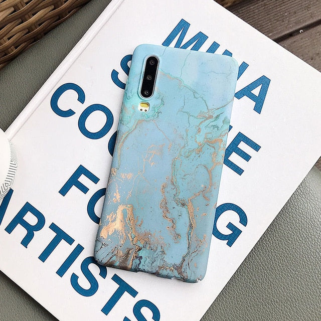 Classical Cracked Marble Case For Huawei P20 P30 Pro Lite Mate 20 Pro Honor 10 Lite P Smart 2019 Full Body Hard PC Back Cover