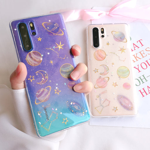 Glitter Space Planet Case Huawei P20 P30 Pro Lite Mate 20 Pro Lite