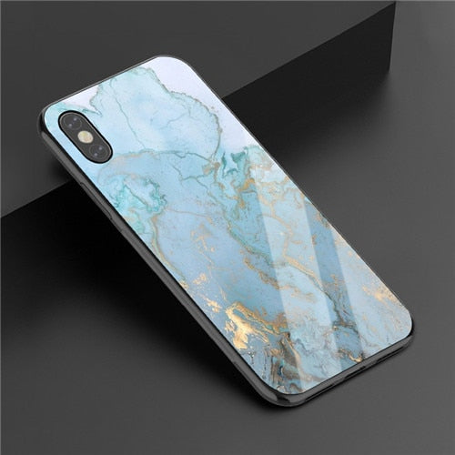 Fashion Marble Glass Case iPhone X XS XS Max XR 6 6S 7 8 Plus