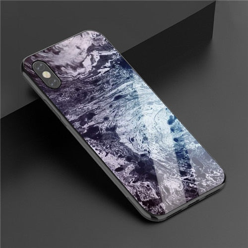 Fashion Marble Glass Case iPhone X XS XS Max XR 6 6S 7 8 Plus