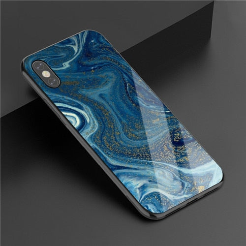 Fashion Marble Glass Case iPhone X XS XS Max XR 6 6S 7 8 Plus