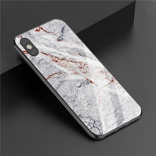Fashion Marble Glass Case iPhone X XS XS Max XR 6 6S 7 8 Plus