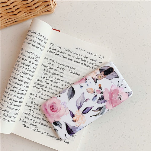 Vintage Beautiful Flower Case Huawei P20 P30 Pro Lite Mate 20 Lite Pro