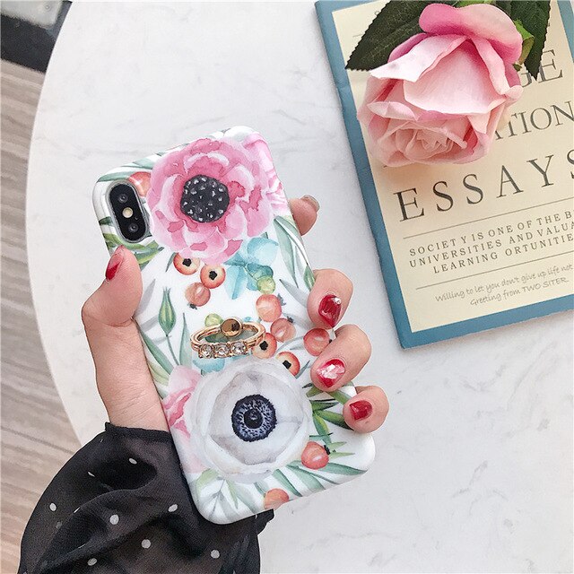 Flower With Finger Ring iPhone X XS XS Max XR 6 6S 7 8 Plus