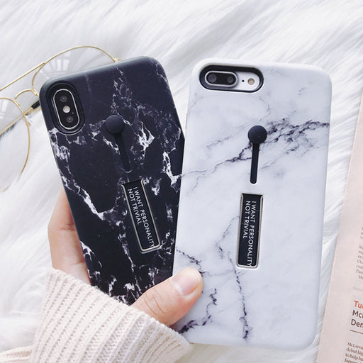 Fashion Marble Silicon Ring Case iPhone X XS XS Max XR 6 6S 7 8 Plus