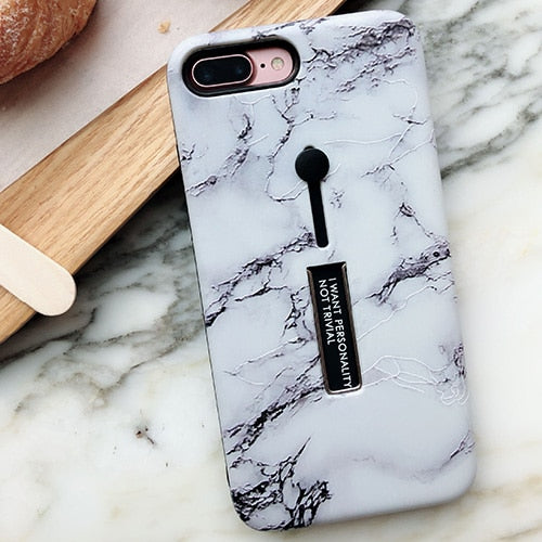 Fashion Marble Silicon Ring Case iPhone X XS XS Max XR 6 6S 7 8 Plus