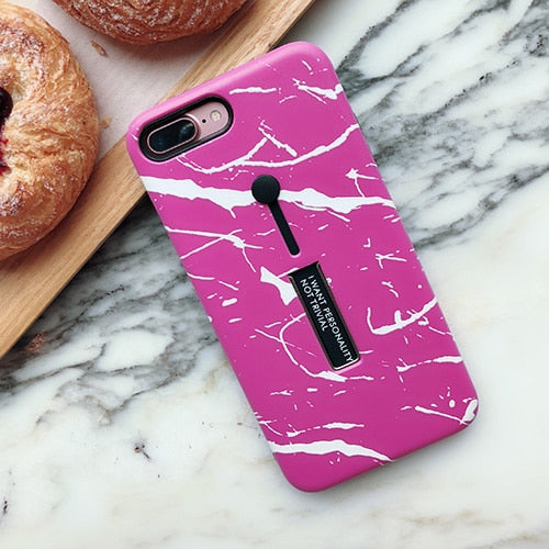 Fashion Marble Silicon Ring Case iPhone X XS XS Max XR 6 6S 7 8 Plus
