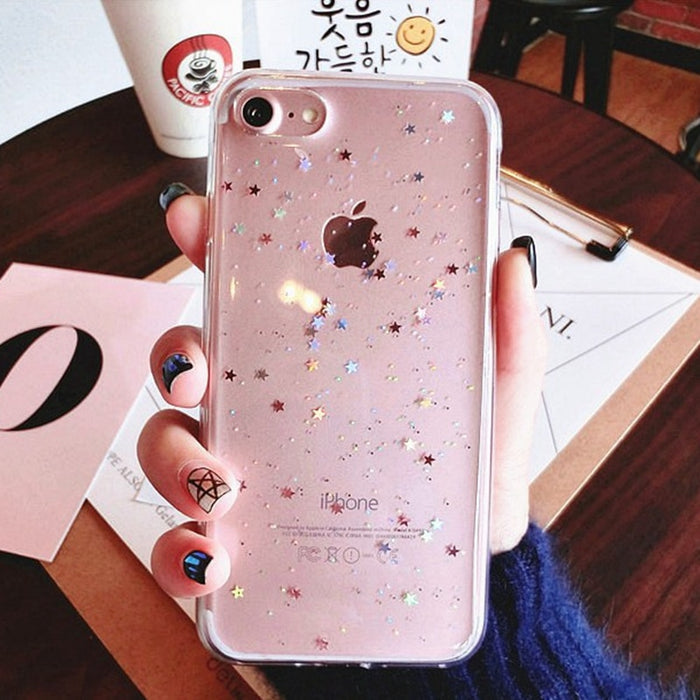Glitter Star Cover Case iPhone X XS XS Max XR 6 6S 7 8 Plus