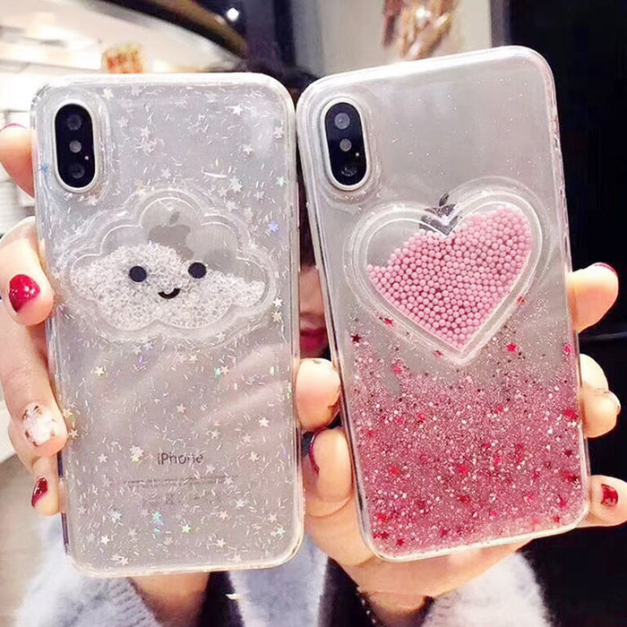 Liquid Heart Case iPhone X XS XS Max XR 6 6S 7 8 Plus