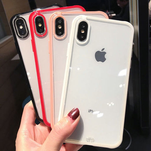 Colorful Transparent Case iPhone X XS XS Max XR 6 6S 7 8 PlusBack Cover