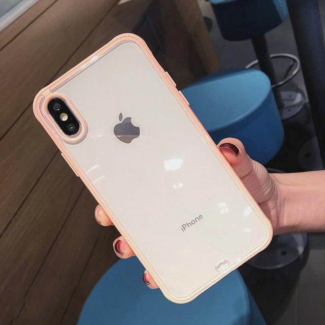 Colorful Transparent Case iPhone X XS XS Max XR 6 6S 7 8 PlusBack Cover