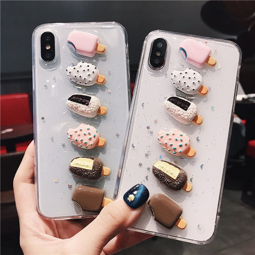 3D Summer Ice Cream Case iPhone X XS XS Max XR 6 6S 7 8 Plus